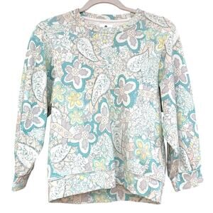 Sundry Paisley 3/4 Sleeve Sweatshirt Muted Pastel Crewneck Size 1 / Small